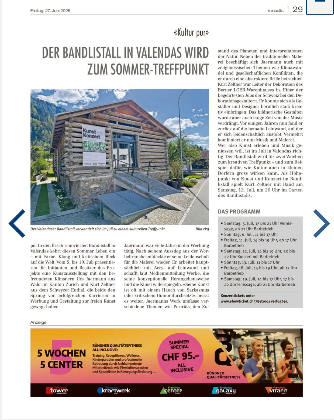 Sommer-Treffpunkt in Valendas